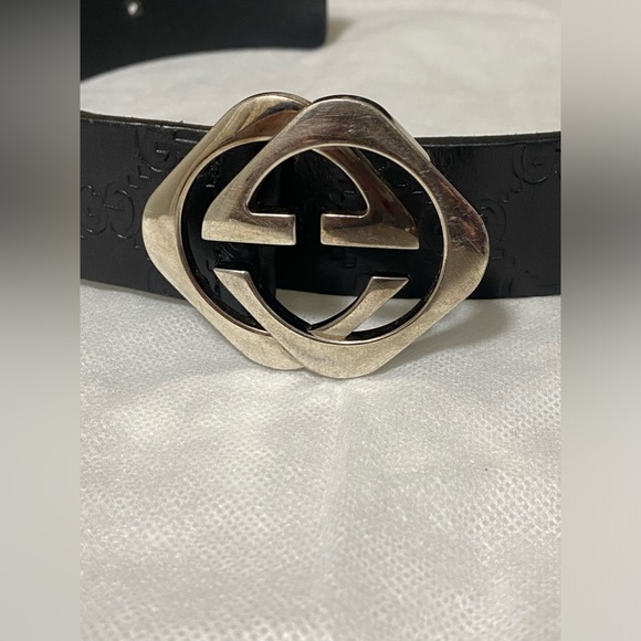 @@@ GUCCI WIDE BELT.@@@. 48 inches long. Color: Black - Picture 6 of 16